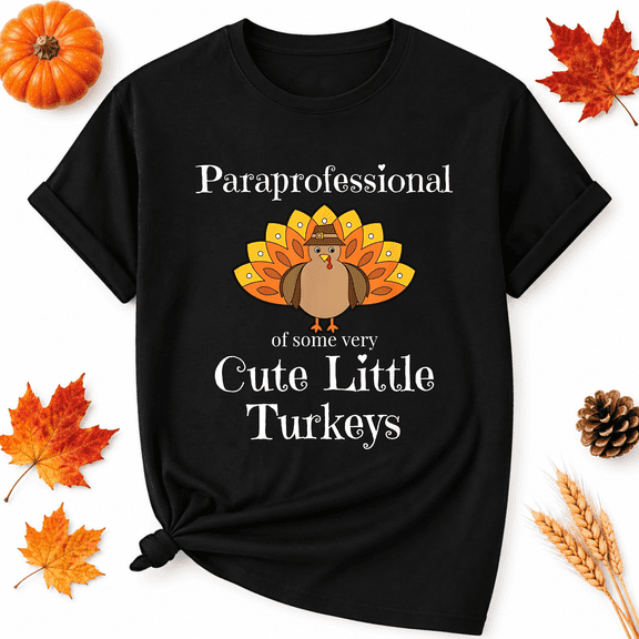 KeHetSoft Thanksgiving Paraprofessional Cute Turkeys Cotton Graphic Unisex T-Shirt
