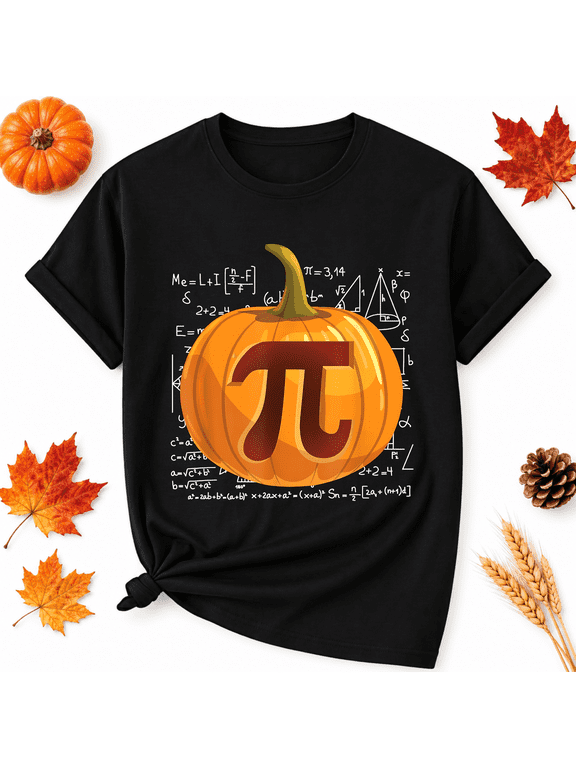 Thanksgiving Pi Day Pumpkin Math Cotton Graphic Unisex T-Shirt