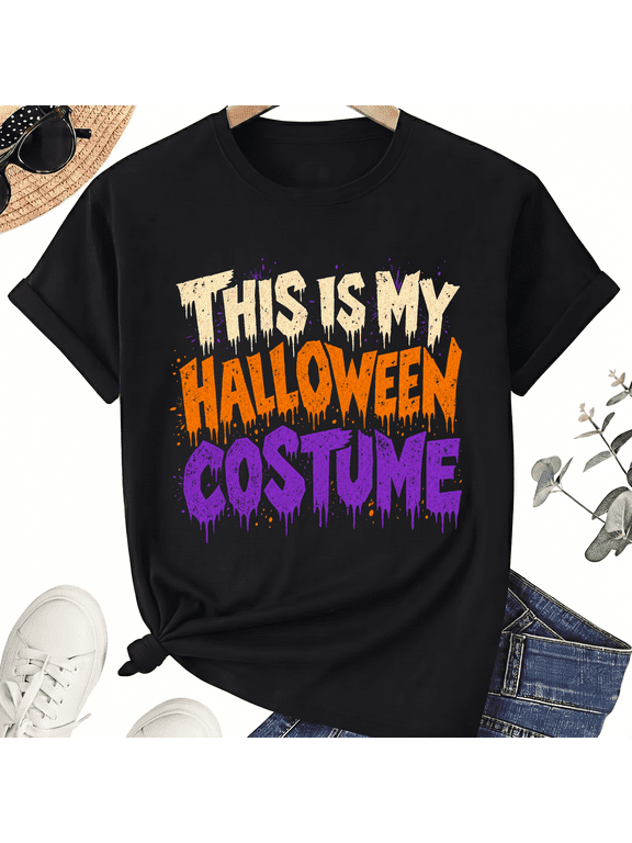 This Is My Halloween Costume Dripping Text Cotton Unisex Graphic T-Shirt