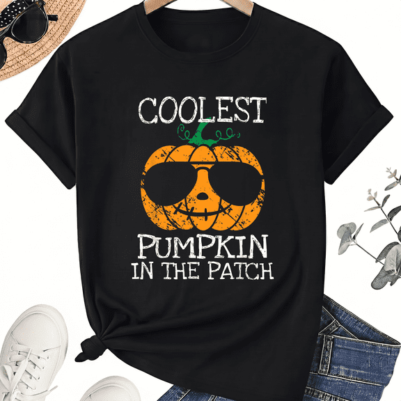 KeHetSoft Unisex Halloween Coolest Pumpkin Cotton Graphic T-Shirt