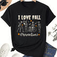 thumbnail image 1 of KeHetSoft Unisex Halloween Fall Prevention Skeleton Cotton Graphic T-Shirt, 1 of 7