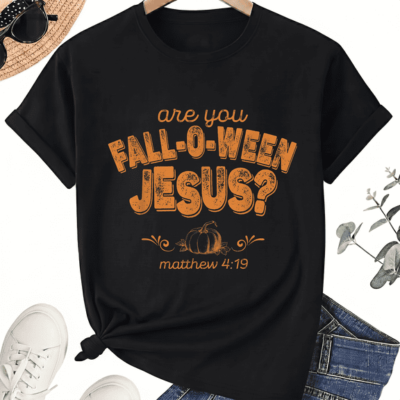 KeHetSoft Unisex Halloween Falloween Jesus Cotton Graphic T-Shirt