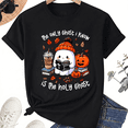 thumbnail image 1 of KeHetSoft Unisex Halloween Holy Ghost Cotton Graphic T-Shirt, 1 of 7