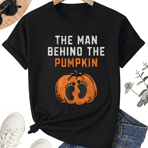 KeHetSoft Unisex Halloween Pumpkin Feet Cotton Graphic T-Shirt