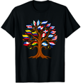 thumbnail image 1 of KeHetSoft Unisex Hispanic Heritage Country Flag Tree Cotton T-Shirt, 1 of 7