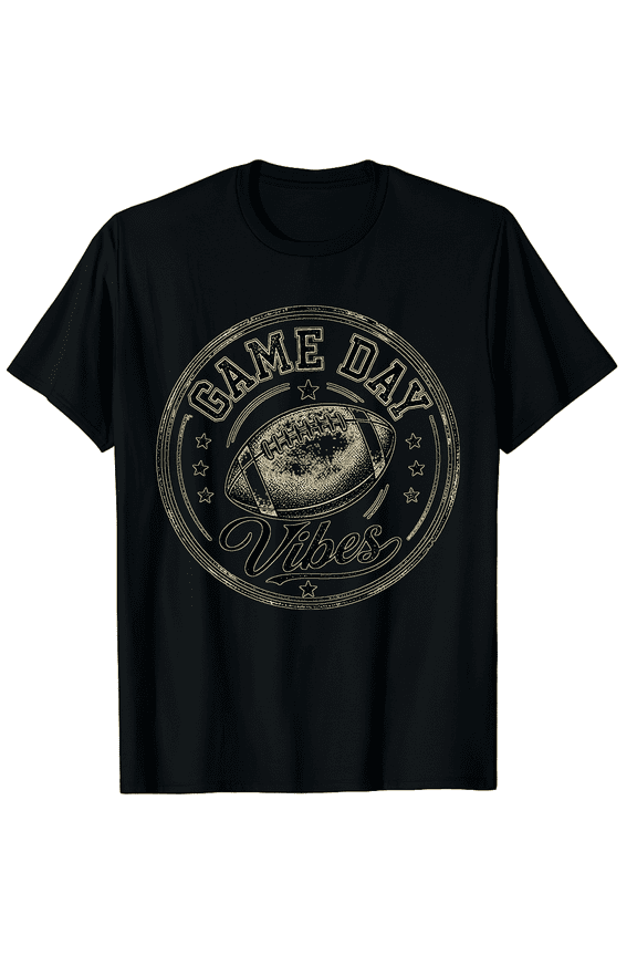 Unisex Round Football Game Day Vibes Cotton Graphic T-Shirt