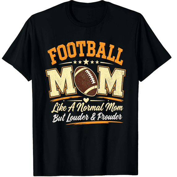KeHetSoft Women's Football Mom Game Day Pride Cotton Graphic T-Shirt