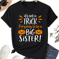 thumbnail image 1 of KeHetSoft Women's Halloween Big Sister Pumpkin Cotton Graphic T-Shirt, 1 of 7