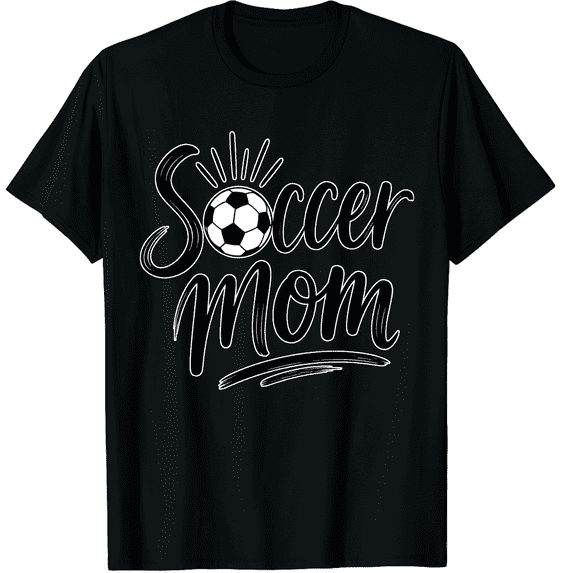 KeHetSoft Women's Radiant Soccer Mom Cotton Graphic T-Shirt