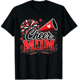 thumbnail image 1 of KeHetSoft Women's Red Star Megaphone Cheer Mom Cotton Graphic T-Shirt, 1 of 7