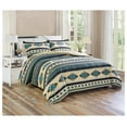 thumbnail image 1 of KeLiang 3-Piece Southwestern Geometric Tribal Multicolor Teal Beige Black Gray Comforter Set, King Size, 1 of 4