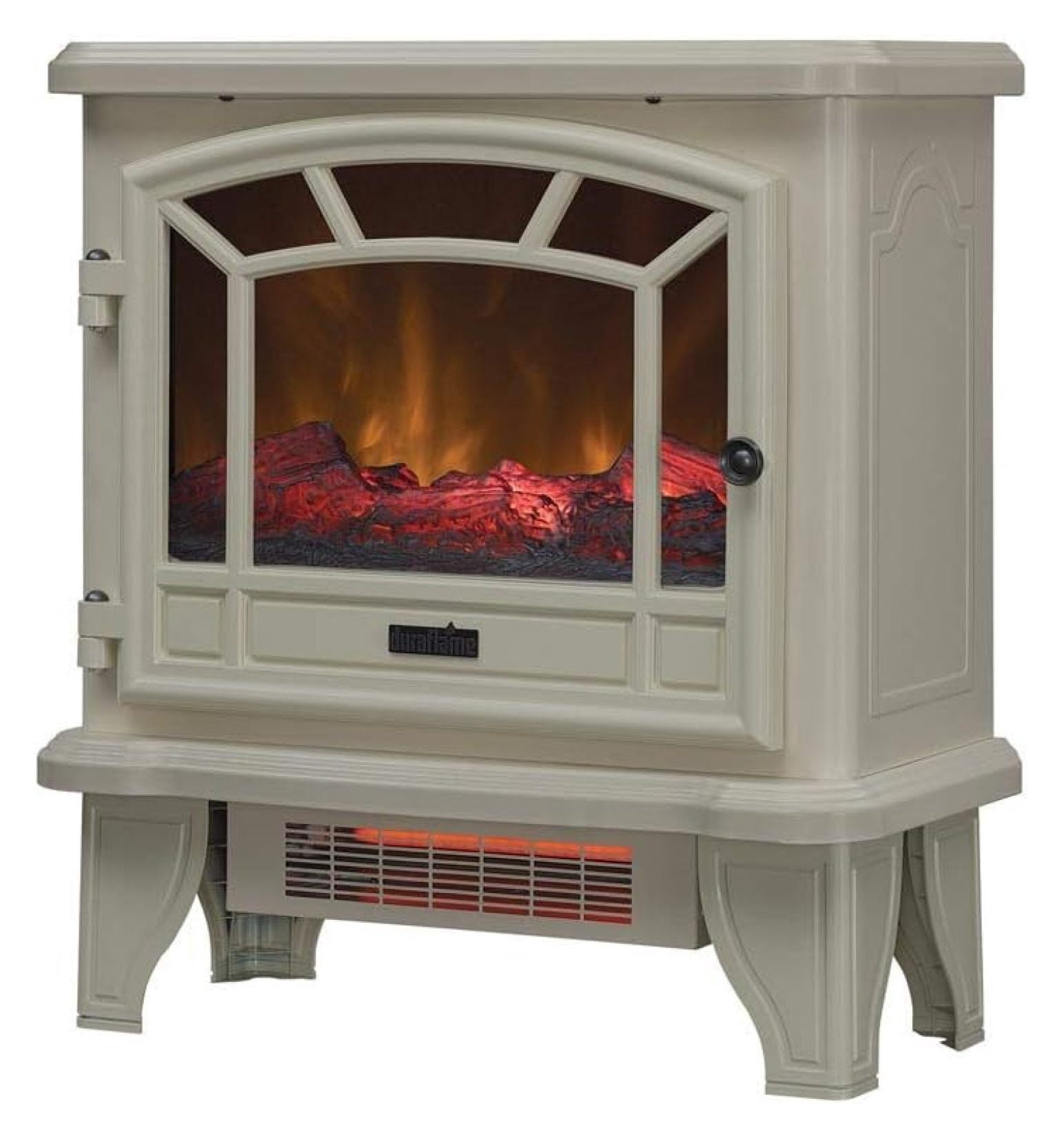 KeLiang Electric Fireplace Stove 1500 Watt Infrared Heater with Flickering Flame Effects - Cream
