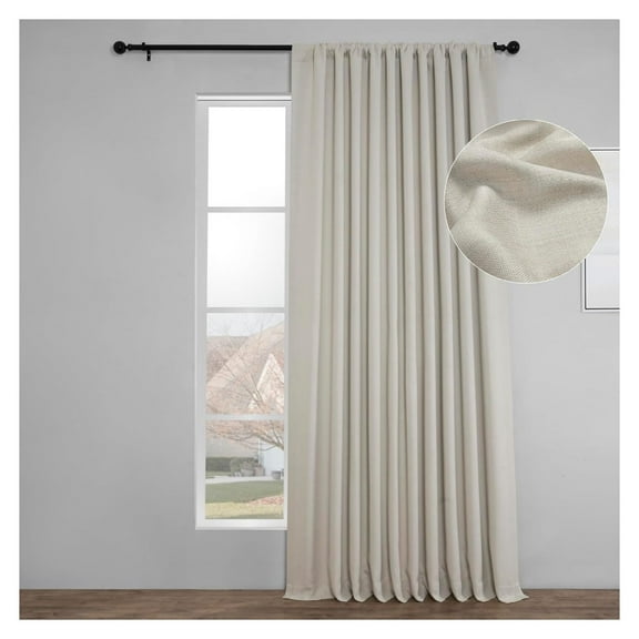 KeLiang Faux Linen Room Darkening Curtains - 96 Inches Long Extra Wide Luxury Linen Curtains for Bedroom & Living Room (1 Panel), 100W X 96L, Birch