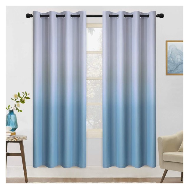 KeLiang Grommet Ombre Room Darkening Curtains 72 inch Length 2 Panels