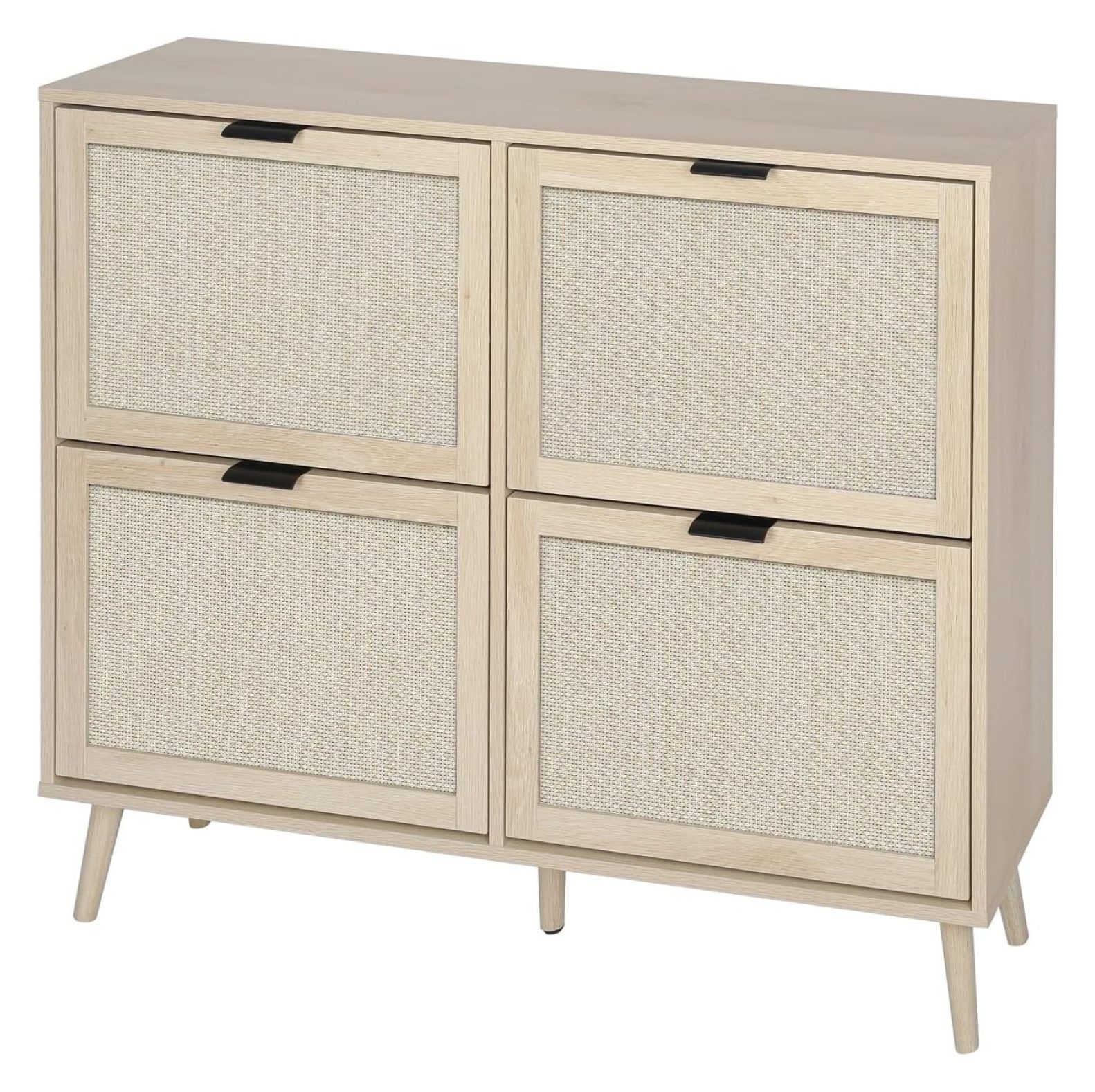 Shoe Rack Rattan Large KeLiang Rattan Shoe Cabinet with 4 Drawers, Large Shoe Organizer ...