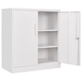 thumbnail image 1 of KeLiang Steel Storage Cabinet Office Cabinet with Shelves and 2 Doors,White Metal Storage Cabinet, Locking Small Metal Cabinet,Steel Counter Cabinet with Lock for Garage Home Office Pantry, 1 of 6