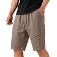 thumbnail image 1 of KeShDi Athletic Shorts Basketball Gym Sweat Shorts Casual Stretch Waffle Workout Lightweight Drawstring Elastic Beach Shorts with Pockets Elastic Fitness Shorts Outdoor Sports Leisure Brown M, 1 of 7