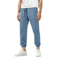 thumbnail image 1 of KeShDi Baggy Sweatpants Men Straight Leg Sweatpants Men Men's Fashion Base Solid Color Pocket Casual Jogger Long Pants Navy L, 1 of 7