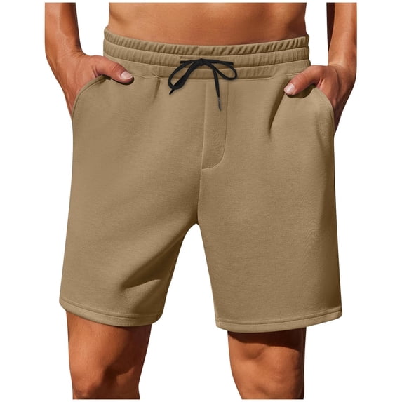 KeShDi Beach Shorts Linen Shorts Men's Stretch Cargo Shorts Casual Drawstring Classic Summer Short with Multi Pockets Khaki 2X