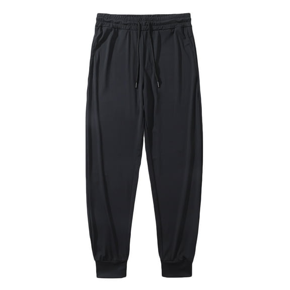 KeShDi Black Sweatpants Mens Casual Fashion Solid Drying Elastic Pants Drawstring Elastic Waist Pants Black XL