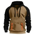 thumbnail image 1 of KeShDi Black Zip Up Hoodie Pullover Hoodies for Men Men Casual Hooded Patchwork Pullover Sports Long Sleeves Sweatshirt Blouse Khaki S, 1 of 4