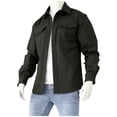 thumbnail image 1 of KeShDi Bomber Jacket Mens Fleece Jacket Man Winter Long Sleeve Button Pockets Turn-down Collar Jacket Coat Army Green L, 1 of 5