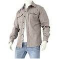 thumbnail image 1 of KeShDi Bomber Jacket Mens Fleece Jacket Man Winter Long Sleeve Button Pockets Turn-down Collar Jacket Coat Khaki 2X, 1 of 6