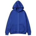 thumbnail image 1 of KeShDi Camo Hoodie Y2k Hoodies Men's Solid Color Long Sleeved Hooded Double Zipper Cardigan Sweater Jacket Blue XL, 1 of 6