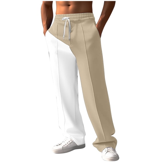 KeShDi Cargo Pants Men Fashion Solid Casual Elastic Waist with Pocket Trousers Sport Pants Khaki 2X