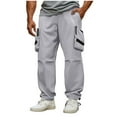 thumbnail image 1 of KeShDi Cargo Pants Men Men's Cargo Sweatpants Men's Solid Color Outdoor Multi Pocket Workwear Straight Leg Pants Gray XL, 1 of 4
