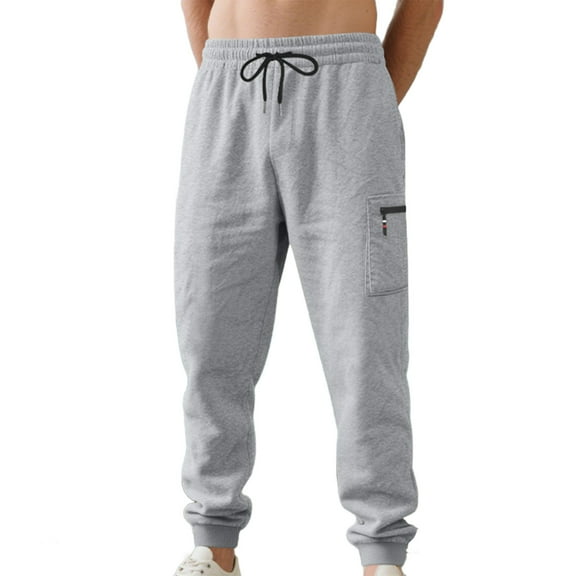 KeShDi Cargo Pants Men Work Utility Safety Men's Fashion Casual Solid Color Cargo Pockets Elastic Waist Full Length Pants Gray M