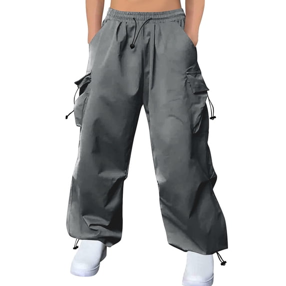 KeShDi Cargo Pants for Men Hiking Tactical Pants Men's Summer Drying High Waist Wide Leg Work Pants Casual Sports Pants Dark Gray M