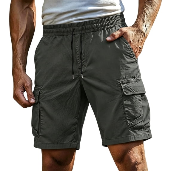 KeShDi Cargo Shorts Casual Sweat Shorts with Multi Pocket Hiking Men's Workwear Pants Functional Hunting Gear Outdoor Commuting Casual Pants Dark Gray S