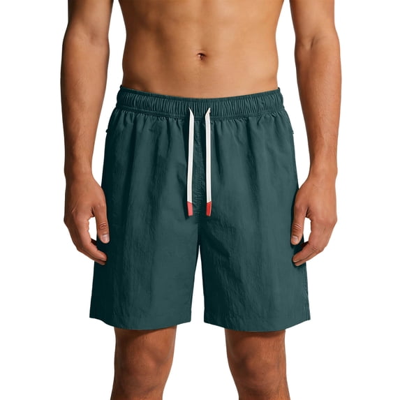KeShDi Cargo Shorts Mens Cargo Shorts Mens Khaki Shorts Linen Men's Solid Color Elastic Waist Drawstring Zippered Pocket Casual Sporty Work Shorts Army Green M