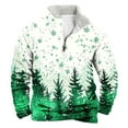 thumbnail image 1 of KeShDi Christmas Crew Neck Sweatshirt for Mens Casual Fashion Stand Collar Print Zipper Pullover Long Sleeve Sweatshirt GreenL, 1 of 3