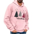 thumbnail image 1 of KeShDi Christmas Cropped Sweatshirt Men's Christmas Printed Top Hooded Top Casual Men's Hooded Sweatshirt Pink3X, 1 of 4
