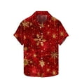 thumbnail image 1 of KeShDi Christmas Flannel Shirt for Men Christmas Printed Hort Sleeve Turndown Collar Blouse Red M, 1 of 5