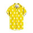thumbnail image 1 of KeShDi Christmas Funny Shirts Christmas Men Casual Fashion Turndown Collar Printing Short Sleeve Button Shirt Blouse Yellow 5X, 1 of 3