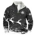 thumbnail image 1 of KeShDi Christmas Mens Crewneck Sweatshirts Men Casual Fashion Stand Collar Print Zipper Pullover Long Sleeve Sweatshirt Black4X, 1 of 3