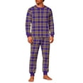 thumbnail image 1 of KeShDi Christmas Pajamas For Men's Christmas Fashion Christmas Plaid Print Tops And Pants Pajama Suit Homewear Purple XL, 1 of 5