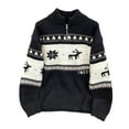 thumbnail image 1 of KeShDi Christmas Sweater Men Men's Warm Sweater Christmas Knitted Top Casual Men's Pullover Knitted Sweater Stand Up Collar Sweater Navy M, 1 of 4