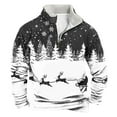 thumbnail image 1 of KeShDi Christmas Sweatshirts for Men Casual Fashion Stand Collar Print Zipper Pullover Long Sleeve Sweatshirt Black XL, 1 of 3