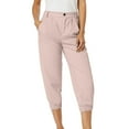 thumbnail image 1 of KeShDi Dress Pants For Women Clearance Clothes Under $5.00 Womens Summer Fashion Solid Casual Button Zipper Capris Jogger Pants Pink S, 1 of 5