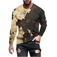 thumbnail image 1 of KeShDi Dress Shirts for Men Oversized Tshirts for Men Men's Camouflage Print Crewneck Casual Long-sleeved Black S, 1 of 5