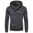 thumbnail image 1 of KeShDi Flannel Hoodie for Men's Top with Zipper and Shoulder Sleeves Hooded Men's Hoodie Solid Color Casual Hoodie Hooded Hoodie Dark Gray M, 1 of 7