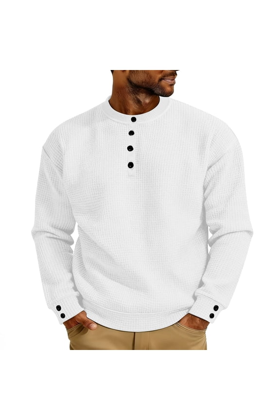 Flannel Jacket for Men Solid Color Casual Elastic Waistband Drawstring Pocket Workwear Pants White M