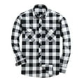 thumbnail image 1 of KeShDi Flannel Shirt Men Casual Personality Checkered Printing Button Lapel Fashion Long Sleeve Cardigan Shirt. White 2X, 1 of 3