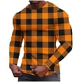 thumbnail image 1 of KeShDi Flannel Shirt for Men Crewneck Sweatshirt Men's Fitness Home Wear Pajamas Fashion Loose Casual Solid Color T-shirt Sports Top Orange 5X, 1 of 5