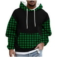 thumbnail image 1 of KeShDi Flannel Shirt for Men Fashion Print Leisure Draw Rope Hooded Sweatshirt Hooded Hoodie Green M, 1 of 5
