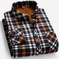 thumbnail image 1 of KeShDi Flannel Shirt for Men Men Plaid Fashionable Casual Pocket Button Long Turndown Collar Blouse Shirt Yellow 4X, 1 of 4